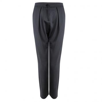Pre Owned Emporio Armani Grey High Waist Regular Fit Trousers S 