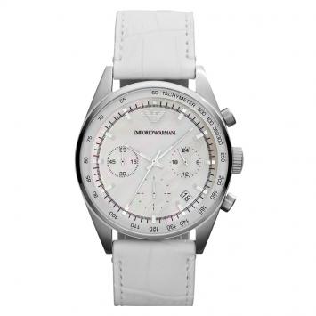 Pre Owned Emporio Armani Mother of Pearl Stainless Steel AR6011 Women's Wristwatch 35MM