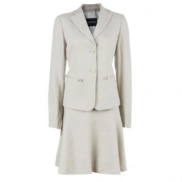 Pre Owned Emporio Armani Beige Skirt Suit M