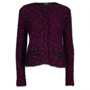Pre Owned Emporio Armani Pink and Black Cardigan S