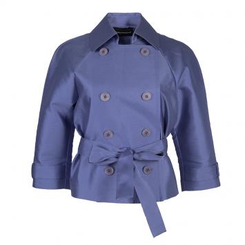 Pre Owned Emporio Armani Lilac Double Breasted Belted Jacket S