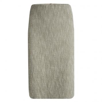 Pre Owned Emporio Armani Beige Textured Cotton Pencil Skirt L