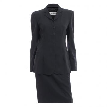 Pre Owned Emporio Armani Black Tailored Skirt Suit S
