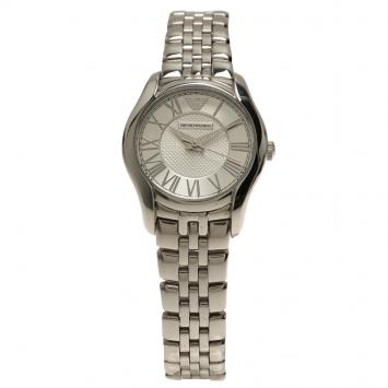 Pre Owned Emporio Armani Silver Stainless Steel AR1716 Women's Wristwatch 27MM 