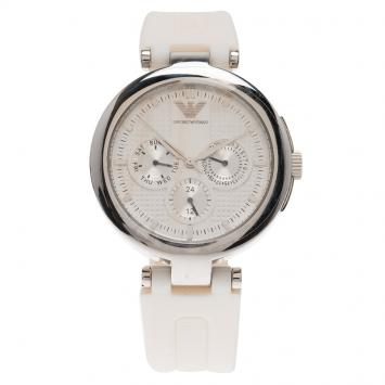 Pre Owned Emporio Armani Silver Stainless Steel AR0736 Women's Wristwatch 39MM