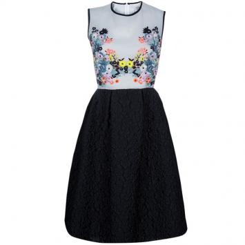 Pre Owned Erdem Multicolor Floral Embroidered Dress M
