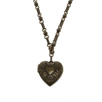 Pre Owned Etro Heart Locket Brass Necklace