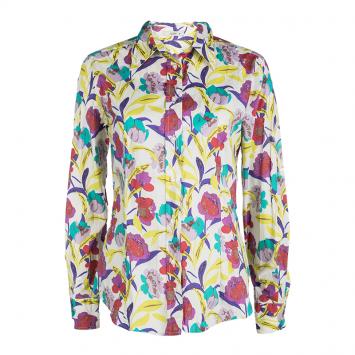 Pre Owned Etro Multicolor Floral Printed Long Sleeve Button Front Shirt L