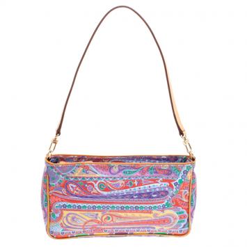 Pre Owned Etro Multicolor Paisley Printed Leather Shoulder Bag