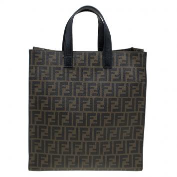 Pre Owned Fendi Tobacco Zucca Canvas Shopper Tote