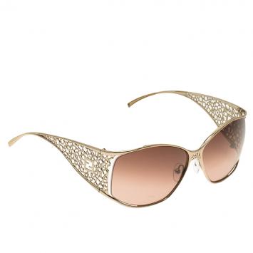 Pre Owned Fendi Gold FS5067 Limited Edition Sunglasses