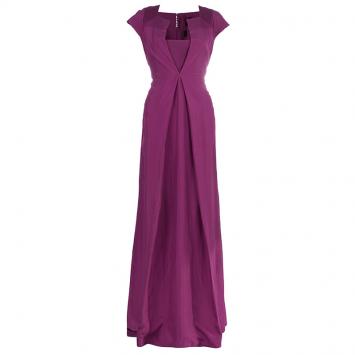 Pre Owned Fendi Fuschia Silk Maxi Dress M