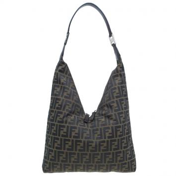 Pre Owned Fendi brown Zucca Hobo Shoulder bag