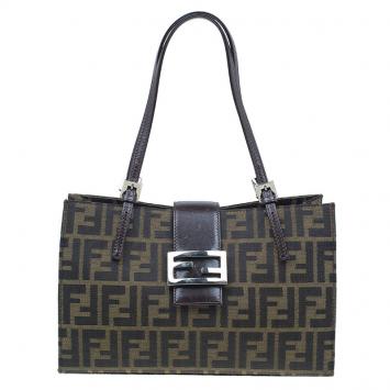 Pre Owned Fendi Brown Zucca Small Shoulder Bag