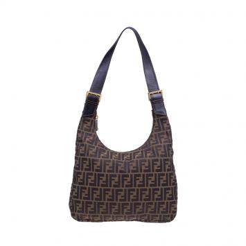 Pre Owned Fendi brown Zucca Hobo Shoulder bag