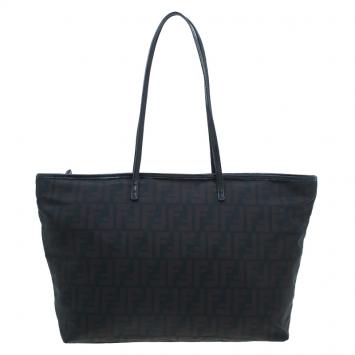 Pre Owned Fendi Tobacco Zucca Roll Tote Bag