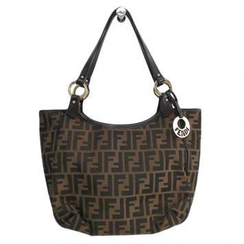 Pre Owned Fendi Tobacco Zucca Canvas Chef Shopper Tote