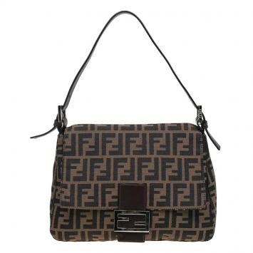 Pre Owned Fendi Tobbaco Zucca Canvas Mama Forever Shoulder Bag