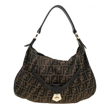 Pre Owned Fendi Tobacco Zucca Canvas Chef Hobo