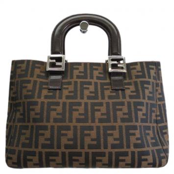 Pre Owned Fendi Tobacco Zucca Canvas Shopper Tote