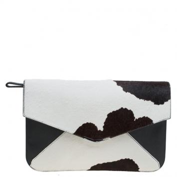Pre Owned Fendi Multicolor Calf Hair and Leather 2Jours Envelope Clutch