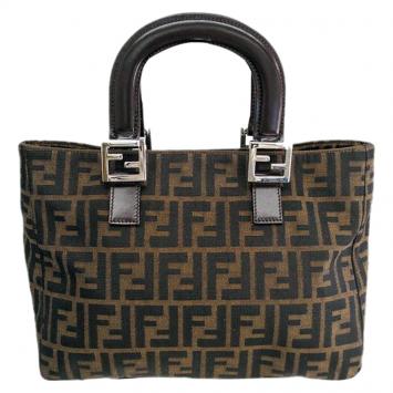 Pre Owned Fendi Tobacco Zucca Canvas Shopper Tote