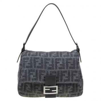 Pre Owned Fendi Ash Grey Cashmere Mama Shoulder Bag