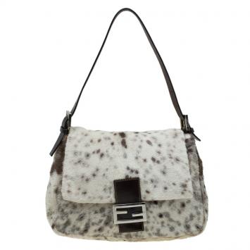 Pre Owned Fendi Beige/Brown Pony Hair Mama Forever Shoulder bag