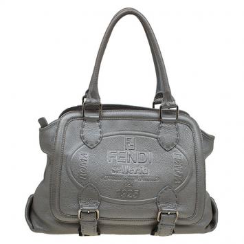 Pre Owned Fendi Grey Selleria Leather Tote