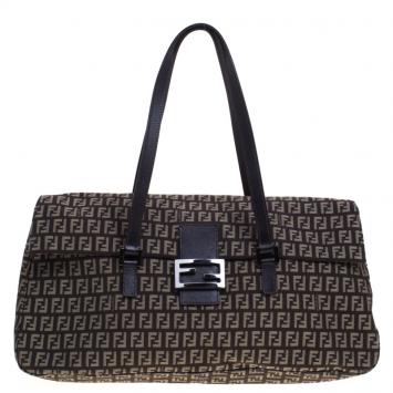 مملوكة مسبقًا Fendi Brown Zucchino Canvas Large Mama Satchel