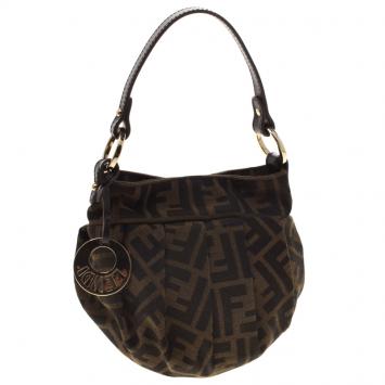 Pre Owned Fendi Tobacco Zucca Canvas Mini Chef Bag