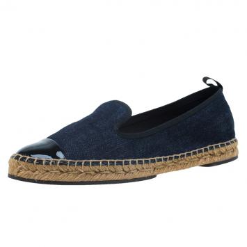 مملوكة مسبقًا Fendi Denim Junia Cap Toe Espadrilles Size 39