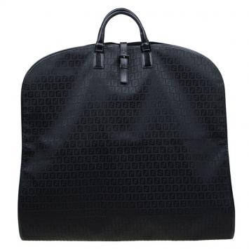 Pre Owned Fendi Black Zucchino Canvas Garment Bag