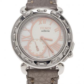 Pre Owned Fendi White Stainless Steel Selleria Women's Wristwatch 37MM