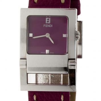 Pre Owned Fendi Pink Stainless Steel Classic Women's Wristwatch 26MM