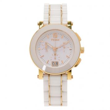 Pre Owned Fendi White Ceramic F642140 Women's Wristwatch 38MM