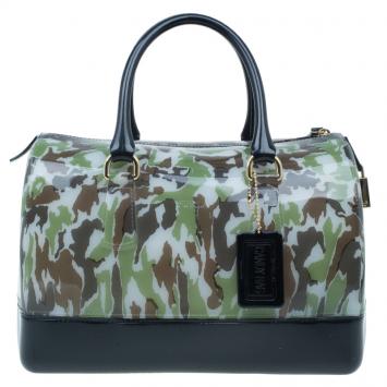 Pre Owned Furla Camo Rubber Candy Satchel Bag
