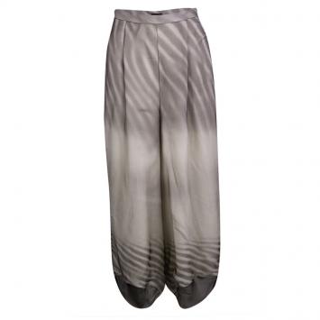 Pre Owned Giorgio Armani Beige Sand Printed Silk Harem Pants M 
