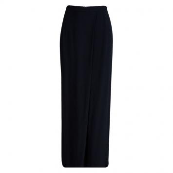 Pre Owned Giorgio Armani Navy Blue Front Pleat Detail Maxi Skirt S 
