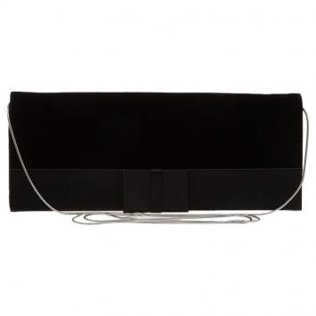 Pre Owned Giorgio Armani Black Velvet/Satin Bow Clutch