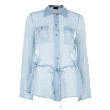 Pre Owned Giorgio Armani Button Down Drawstring Shirt L