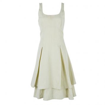 Pre Owned Giorgio Armani Off-white Flare Dress M