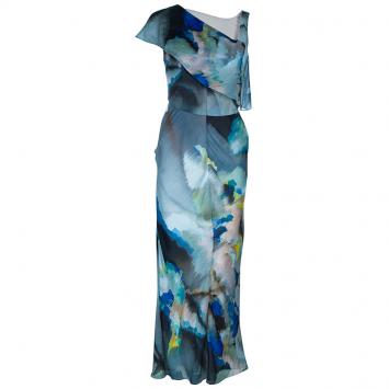 Pre Owned Giorgio Armani Multicolor Silk Maxi Dress S