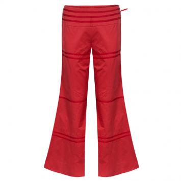Pre Owned Giorgio Armani Red Piping Wide Leg Pants S