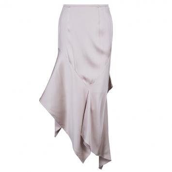Pre Owned Giorgio Armani Ivory Silk Bias Cut Skirt L