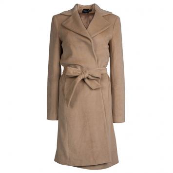 Pre Owned Giorgio Armani Beige Belted Coat XL