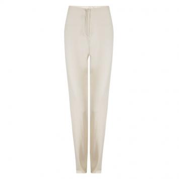 Pre Owned Giorgio Armani Cream Wool High Waist Trousers L