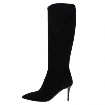 Pre Owned Giuseppe Zanotti Black Suede Knee Boots Size 37