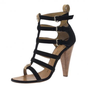 Pre Owned Giuseppe Zanotti Black Suede Strappy Gladiator Sandals Size 36 