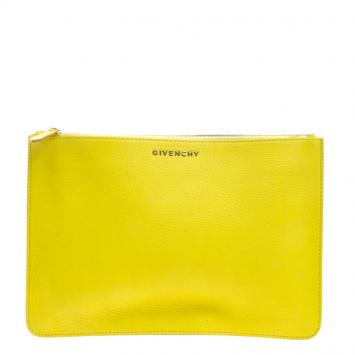 Pre Owned Givenchy Yellow Leather Pouch